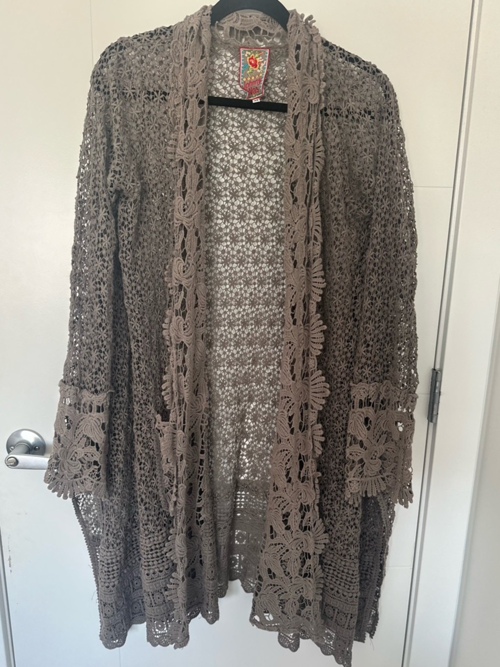 Johnny Was Draped Front Antoinette Crochet Jacket Wrap Cardigan Size XS